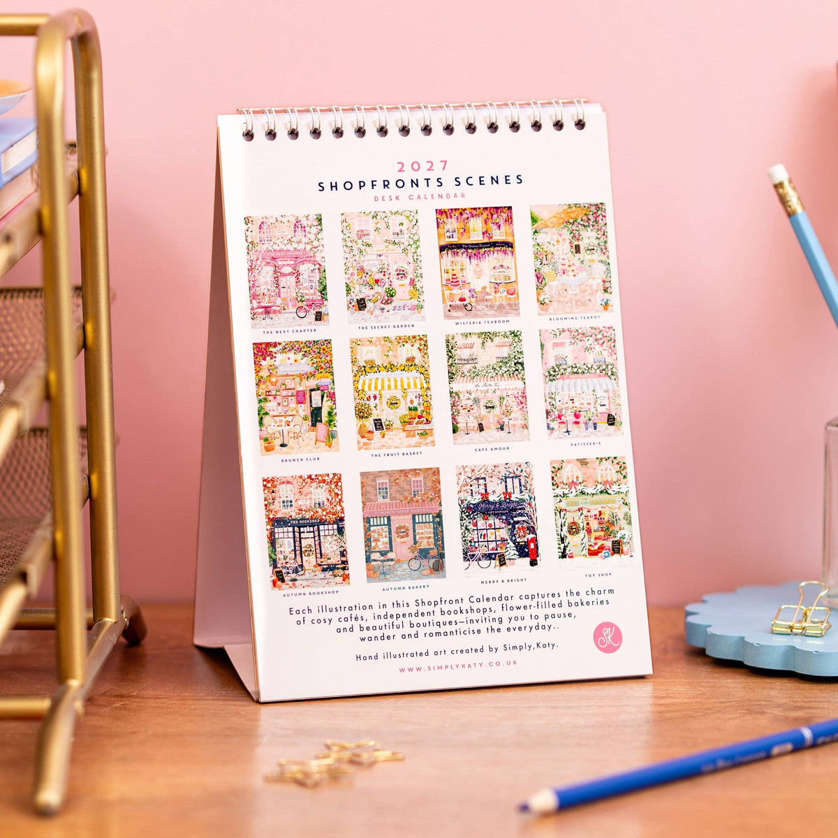 2027 Shopfront Scenes: Desk Calendar