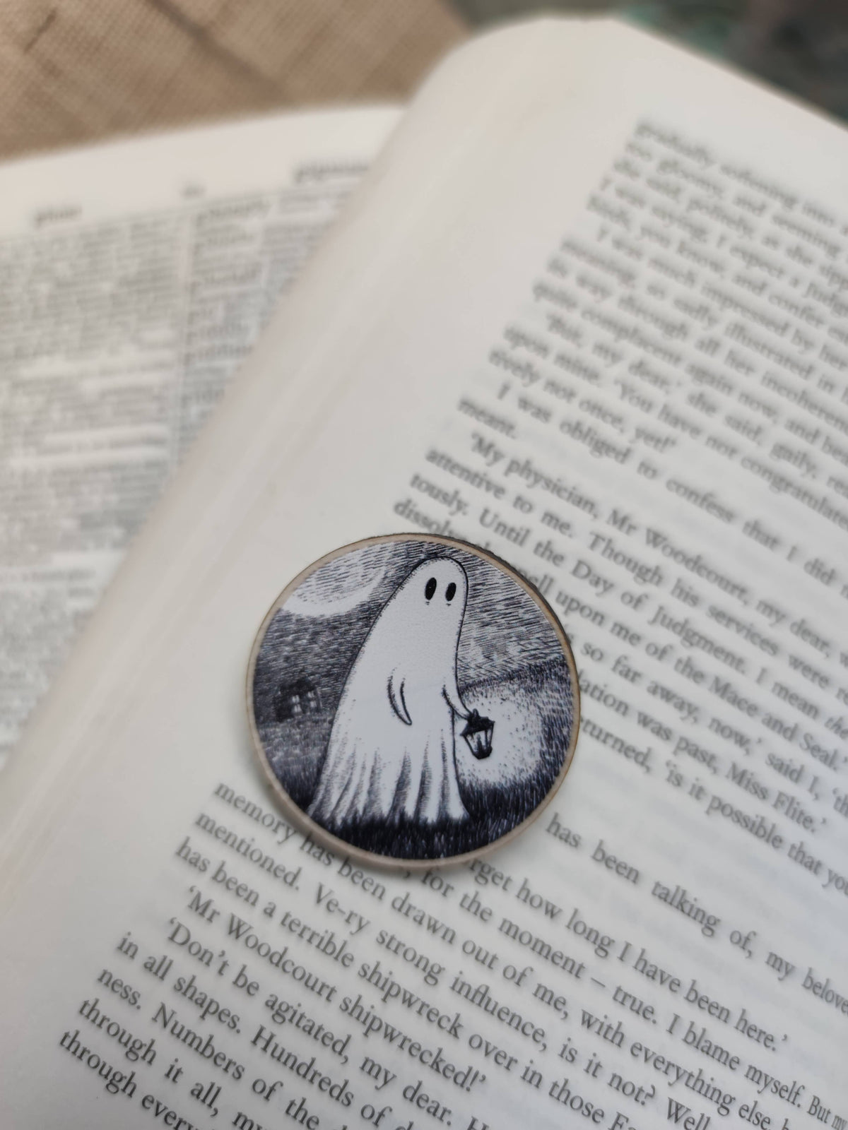 Wandering Ghost Wooden Pin Badge