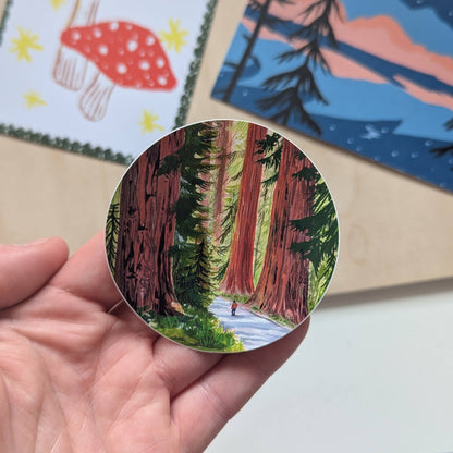 Giant Redwoods Illustrated Vinyl Sticker