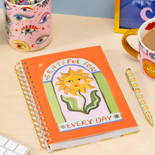 Grateful For Every Day Sunflower Notebook by Eleanor Bowmer