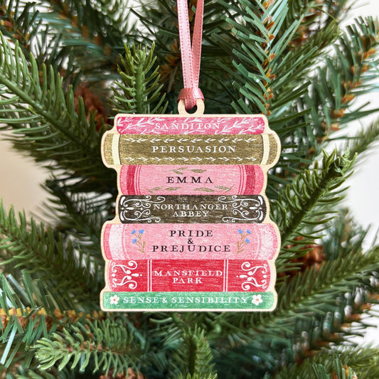 Jane Austen Book Stack Decoration: Dark Purple