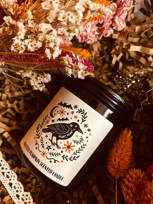 FRIGHTFUL FOLK RAVEN TOASTED PUMPKIN SCENTED CANDLE