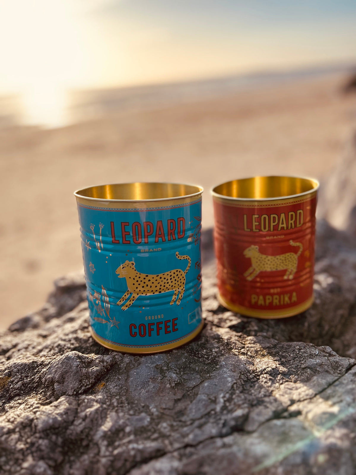 Leopard storage tins (set of 2)