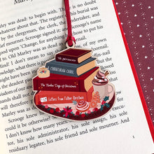 Festive Book Stack Wooden Christmas Tree Decoration: Dark Purple