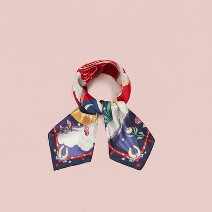Navy Freya Narrative Square Scarf
