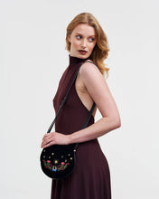 Black Dove & Floral Star Velvet Embroideried Saddle Bag
