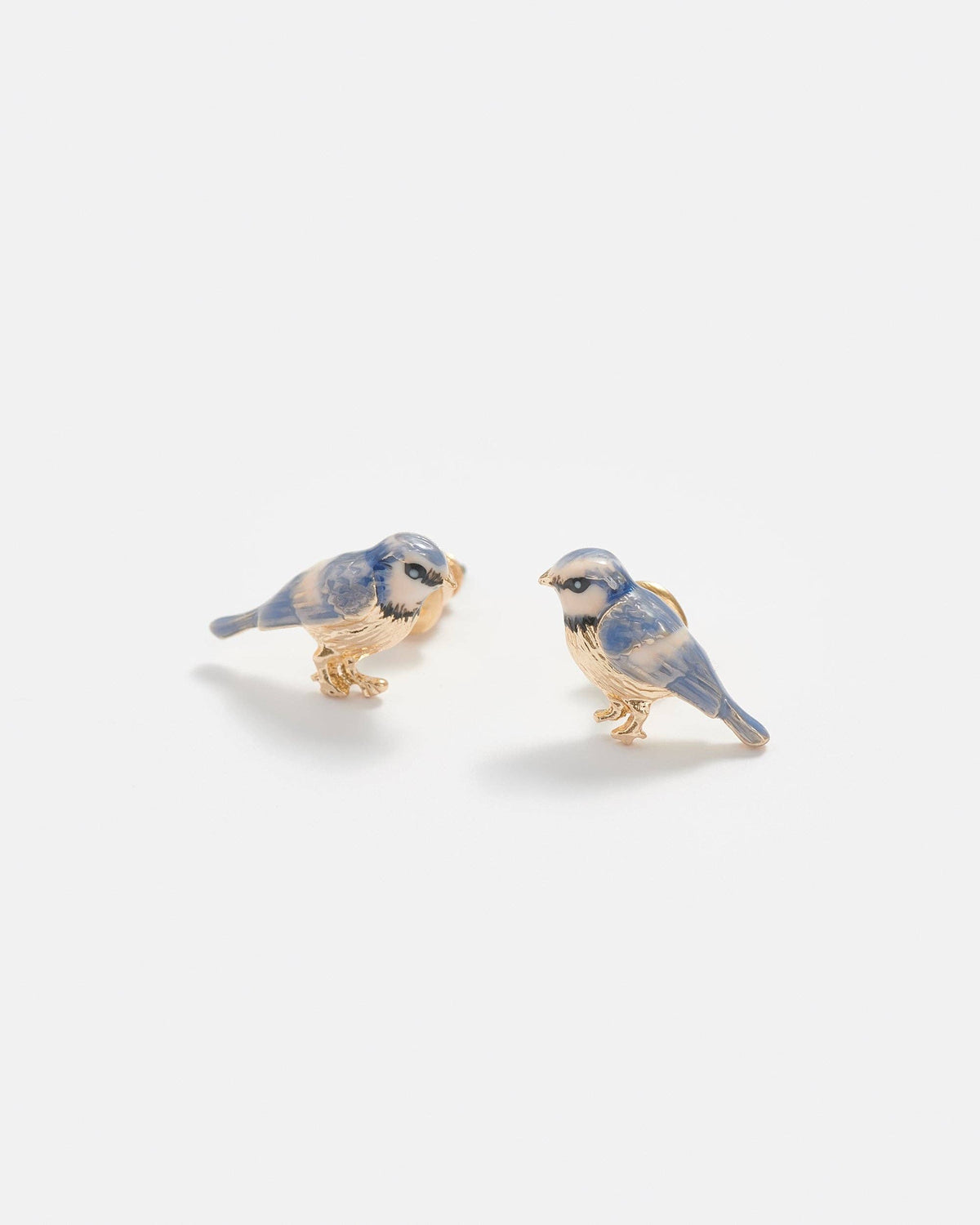 FABLE Enamel Blue Tit Stud Earrings: Matchbox