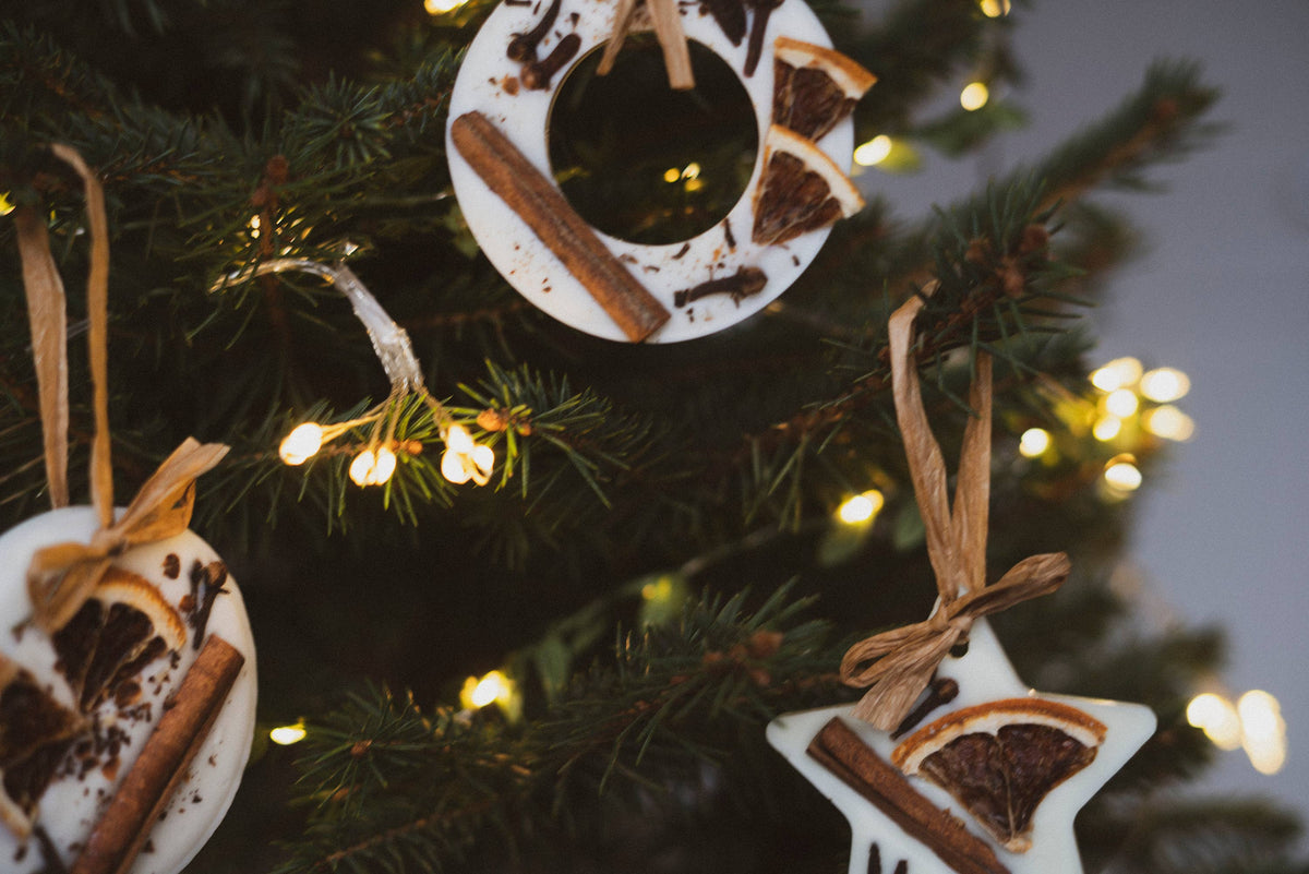 Christmas Scented Tree Decorations: Cranberry Orange and Cinnamon / Star Shaped