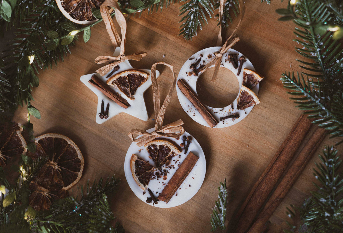 Christmas Scented Tree Decorations: Cranberry Orange and Cinnamon / Star Shaped