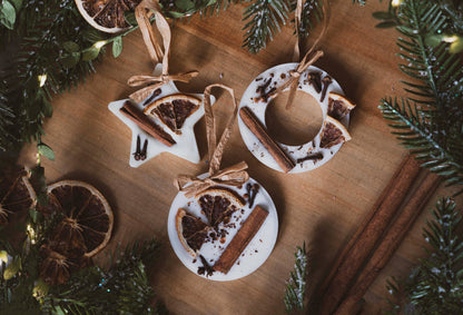 Christmas Scented Tree Decorations: Cranberry Orange and Cinnamon / Star Shaped