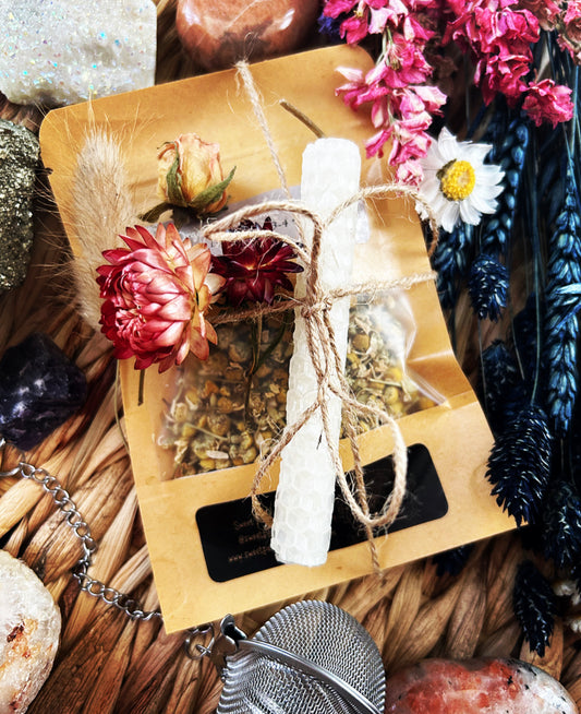 Chamomile Magick Tea & Spell Candle Gift Set