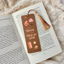 Cosy Autumn Bookish Bookmark with Tassel – Bed by 9pm