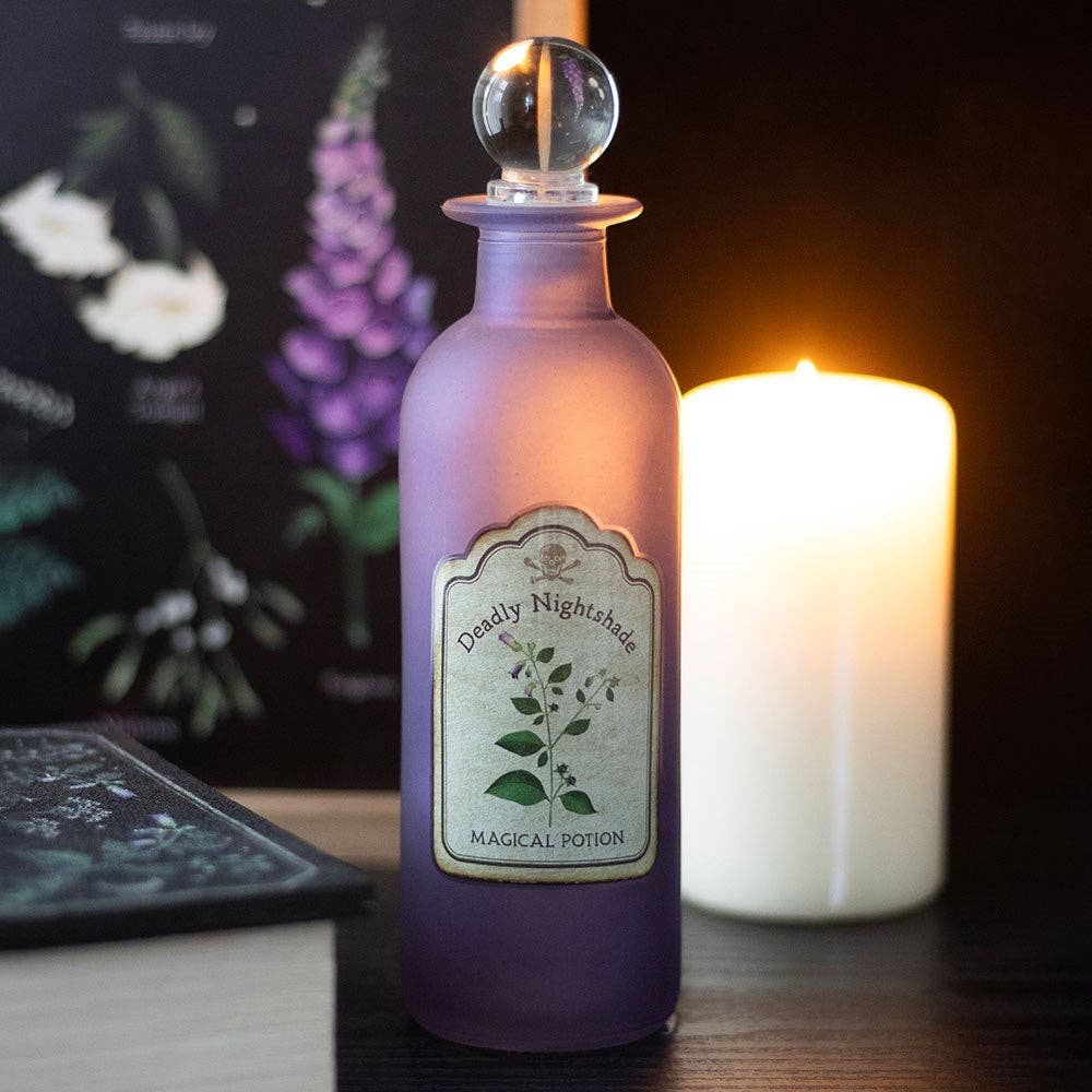 Deadly Nightshade Decorative Gothic Glass Potion Bottle