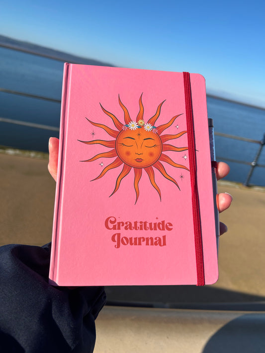 THE SUN GRATITUDE JOURNAL WITH ROSE QUARTZ PEN