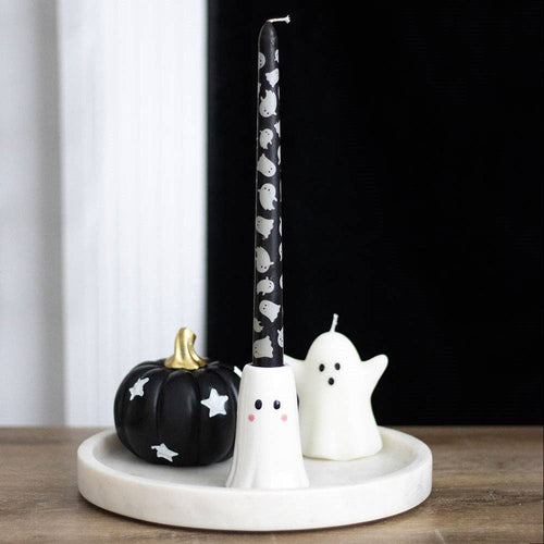 Sweet Halloween Ghost Candle Holder with Taper Candle