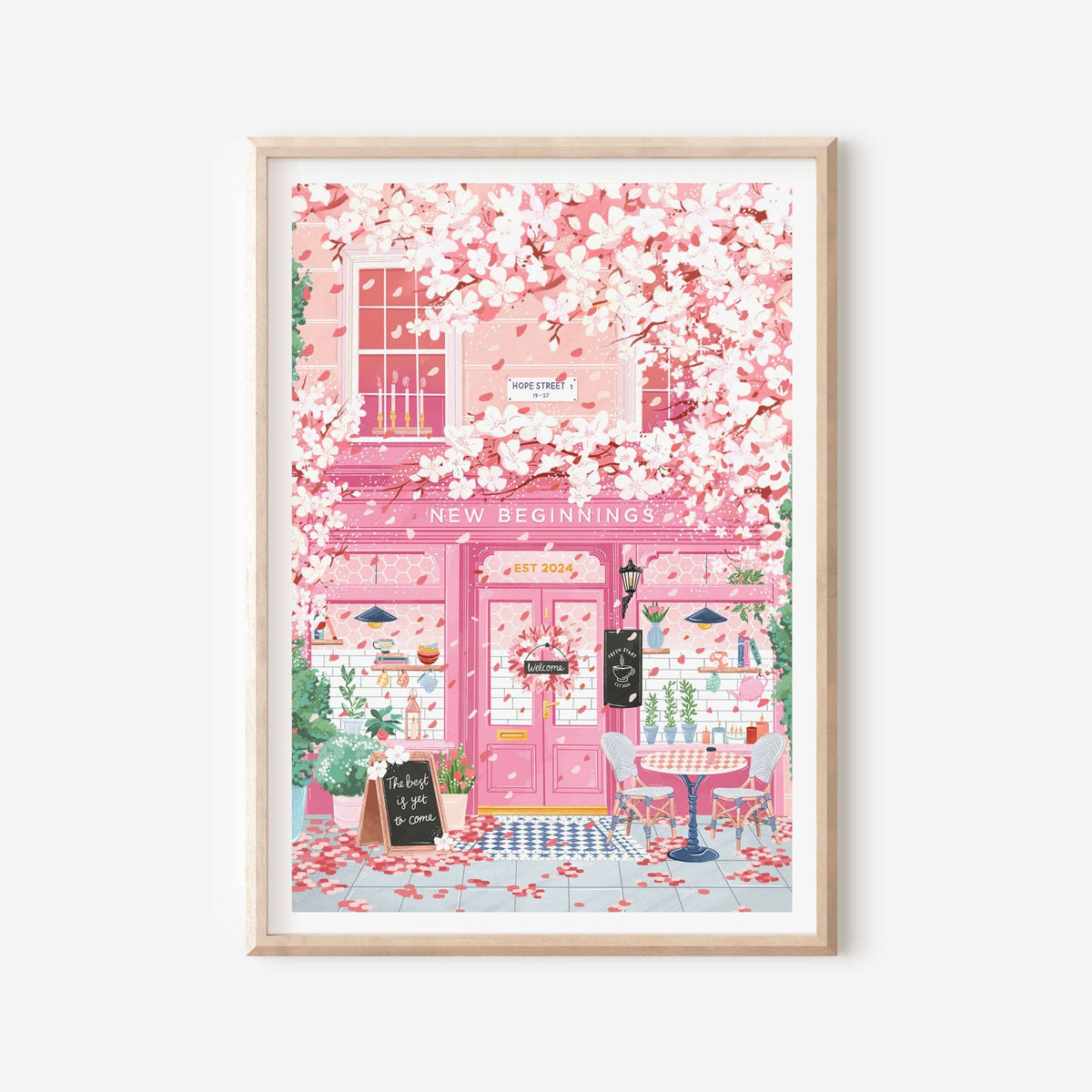 New Beginnings Cafe Print A4