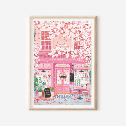 New Beginnings Cafe Print A4