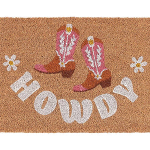 Natural Howdy Cowboy Boot Doormat