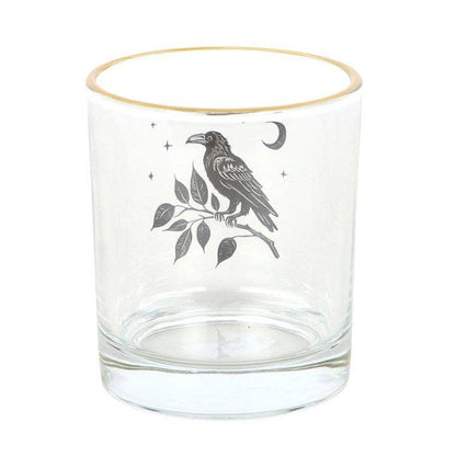 Perched Raven Gothic Drinking Glass
