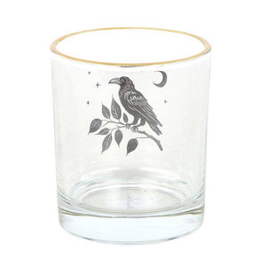 Perched Raven Gothic Drinking Glass