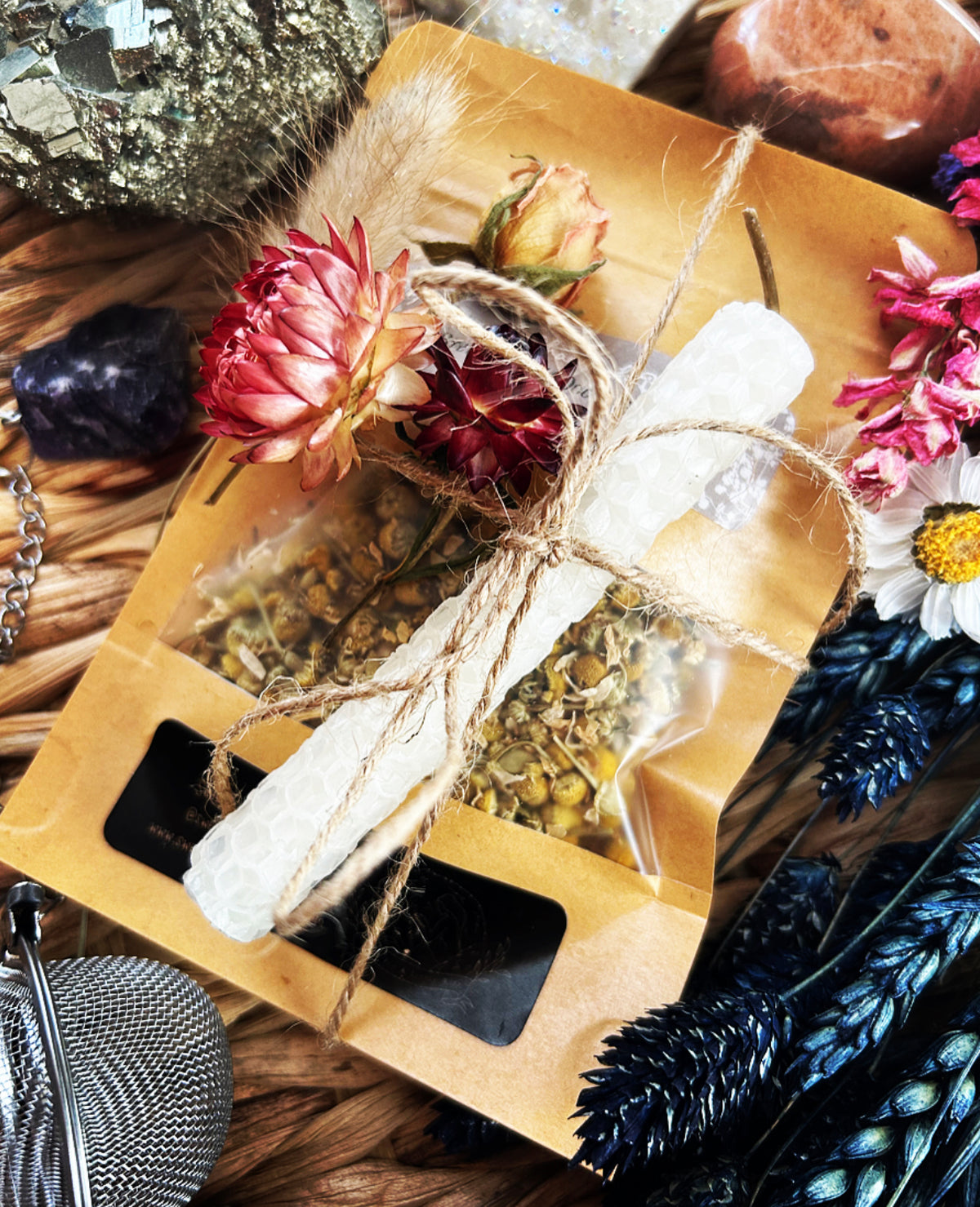 Chamomile Magick Tea & Spell Candle Gift Set