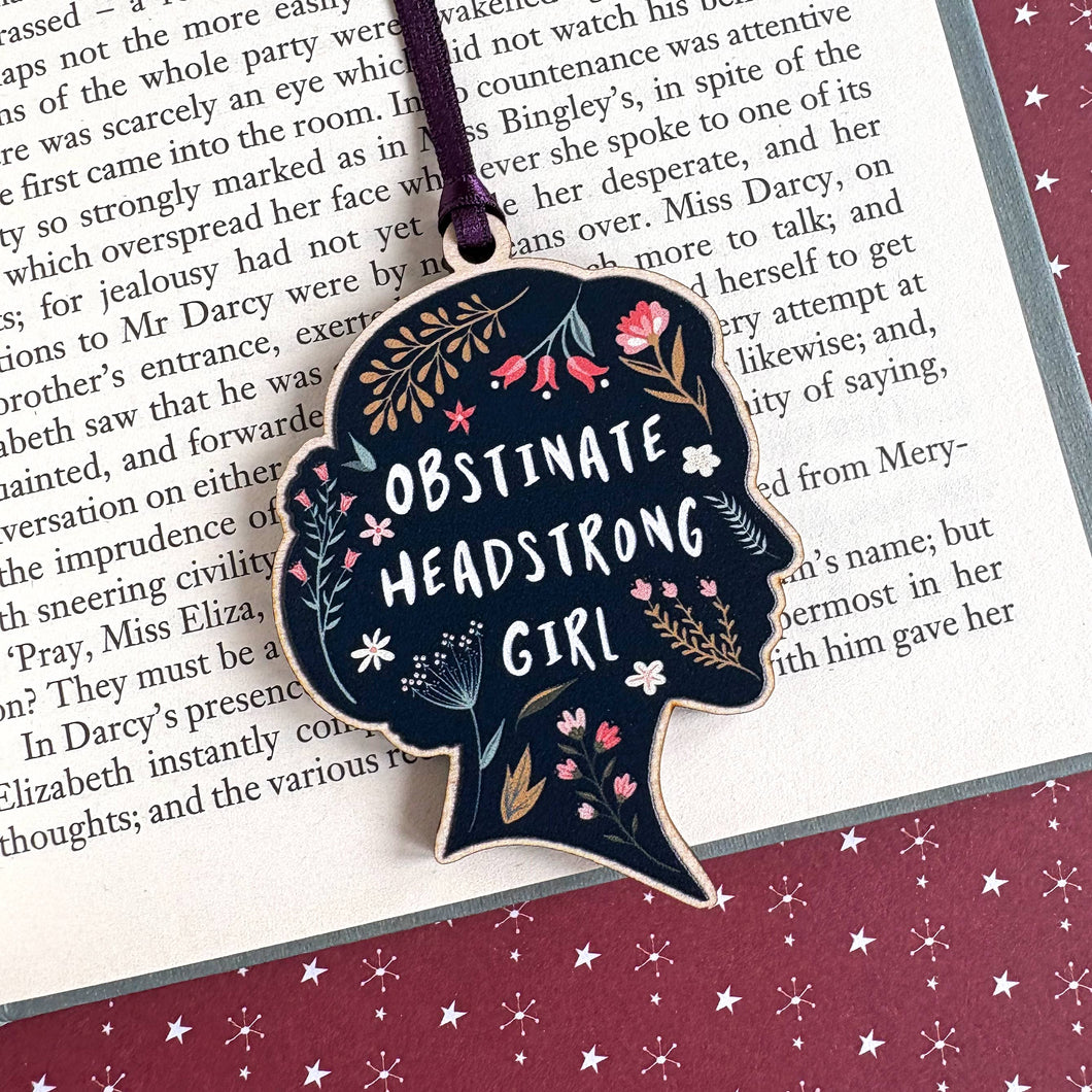 Obstinate Headstrong Girl - Pride and Prejudice Decoration: Dark Purple