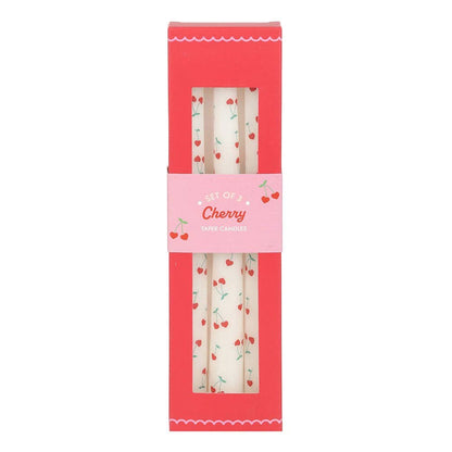 Set of 3 Love Heart Cherry Valentine Taper Candles