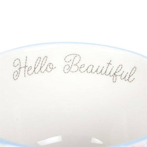 Hello Beautiful Ditsy Floral Print Mug with Butterfly