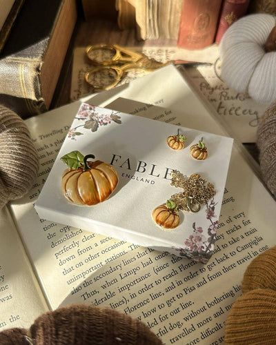 FABLE Enamel Pumpkin Brooch
