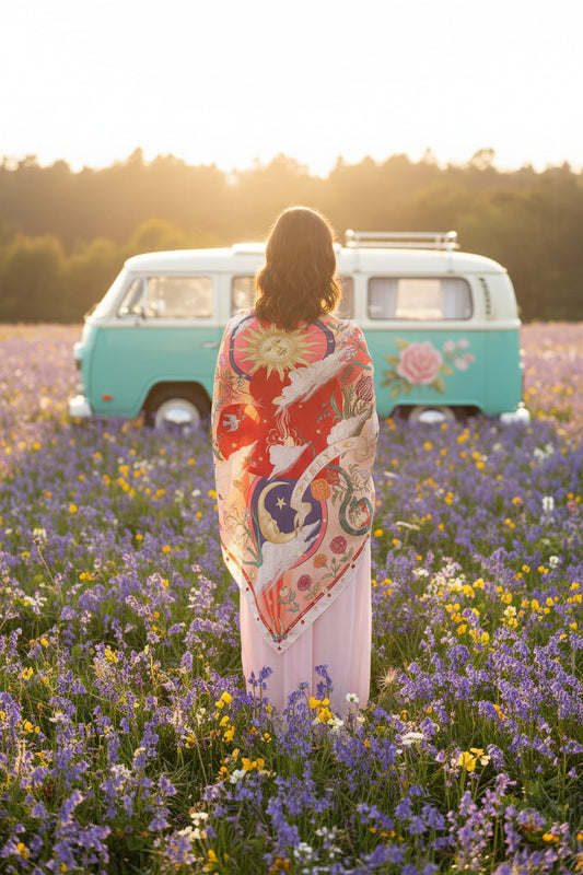 Freya Pink Narrative Square Scarf
