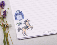 A4 writing paper with a cowboy rodeo | Letter Paper: 10 Kraft Envelope / 20 Sheets / Lined Paper