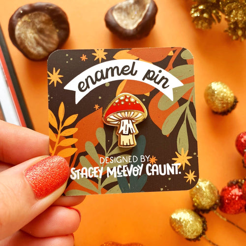 Mini Mushroom Enamel Pin 🍄