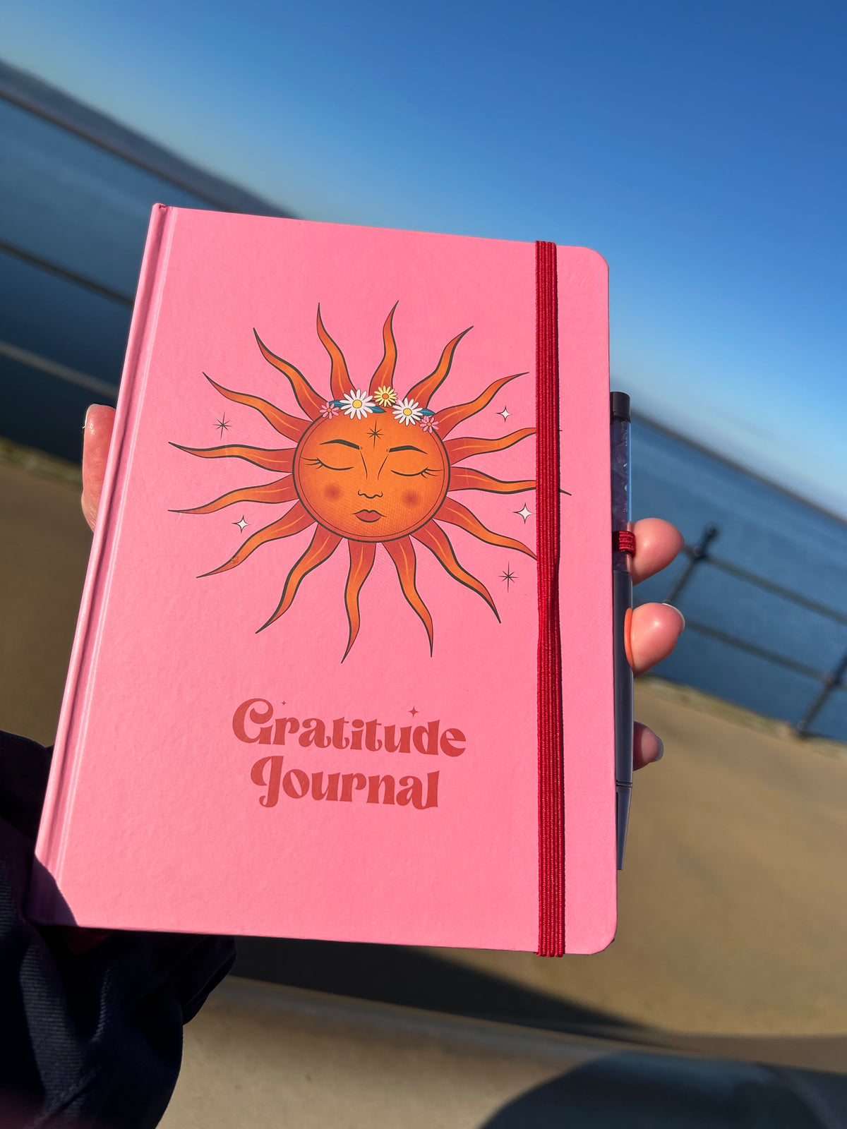 THE SUN GRATITUDE JOURNAL WITH ROSE QUARTZ PEN