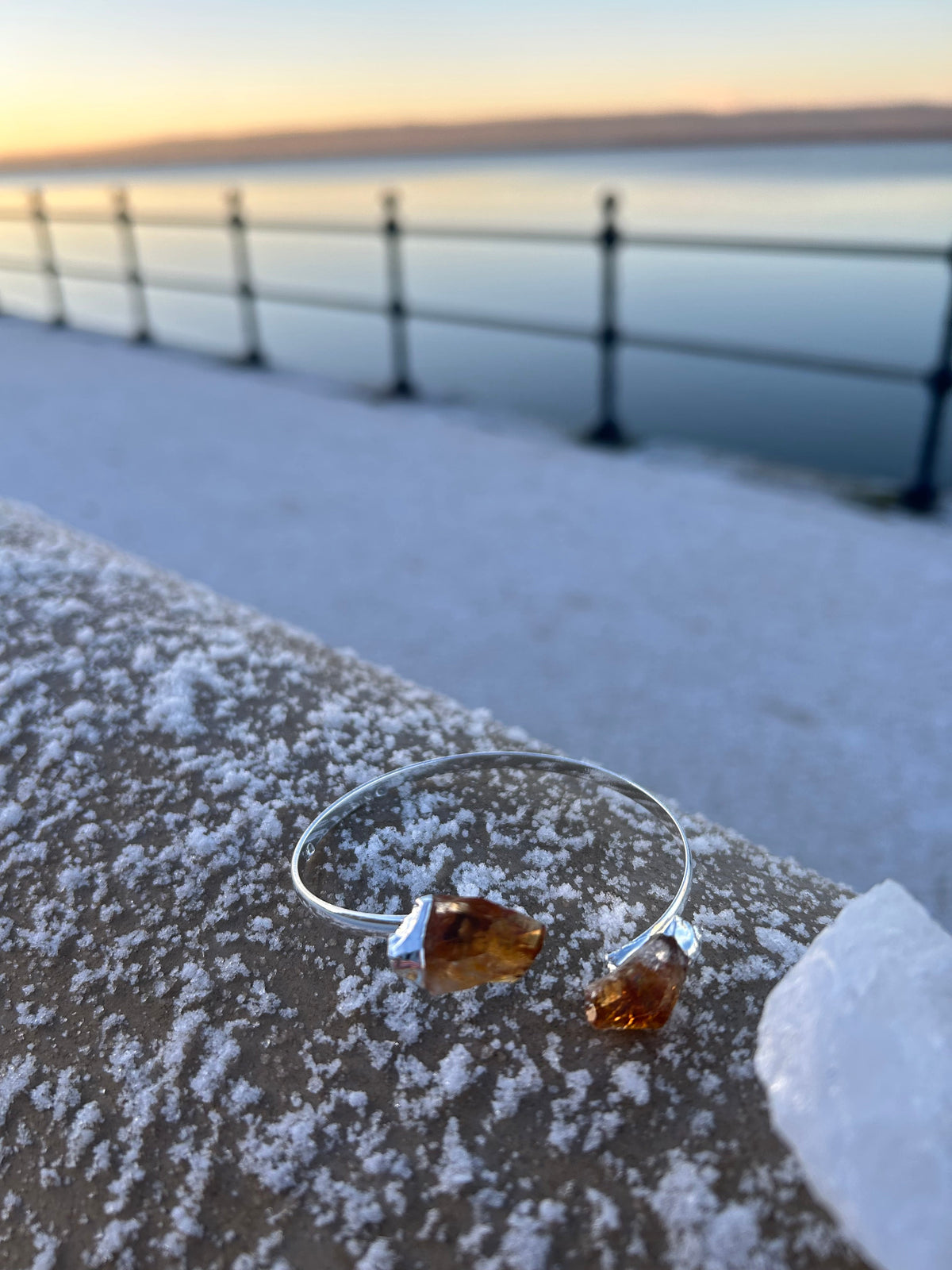 Rough Citrine Adjustable Bangle