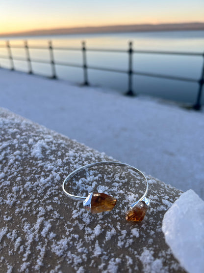 Rough Citrine Adjustable Bangle