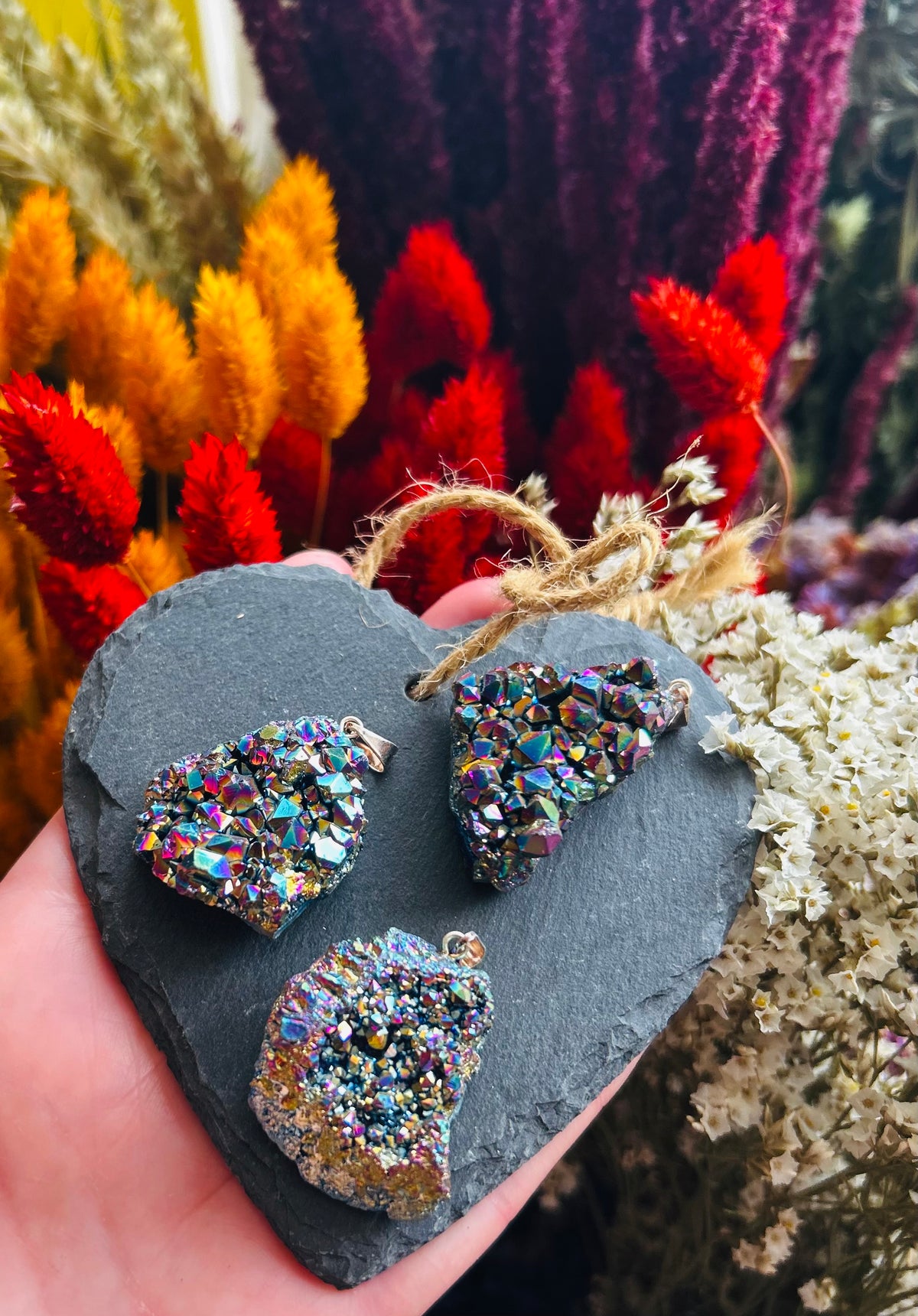 Titanium Aura Druzy Pendant