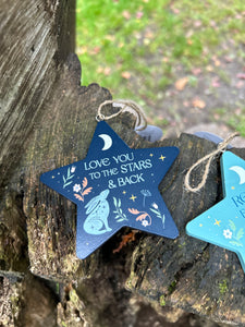 LOVE YOU TO THE STARS AND BACK HARE HANGING DECORATION