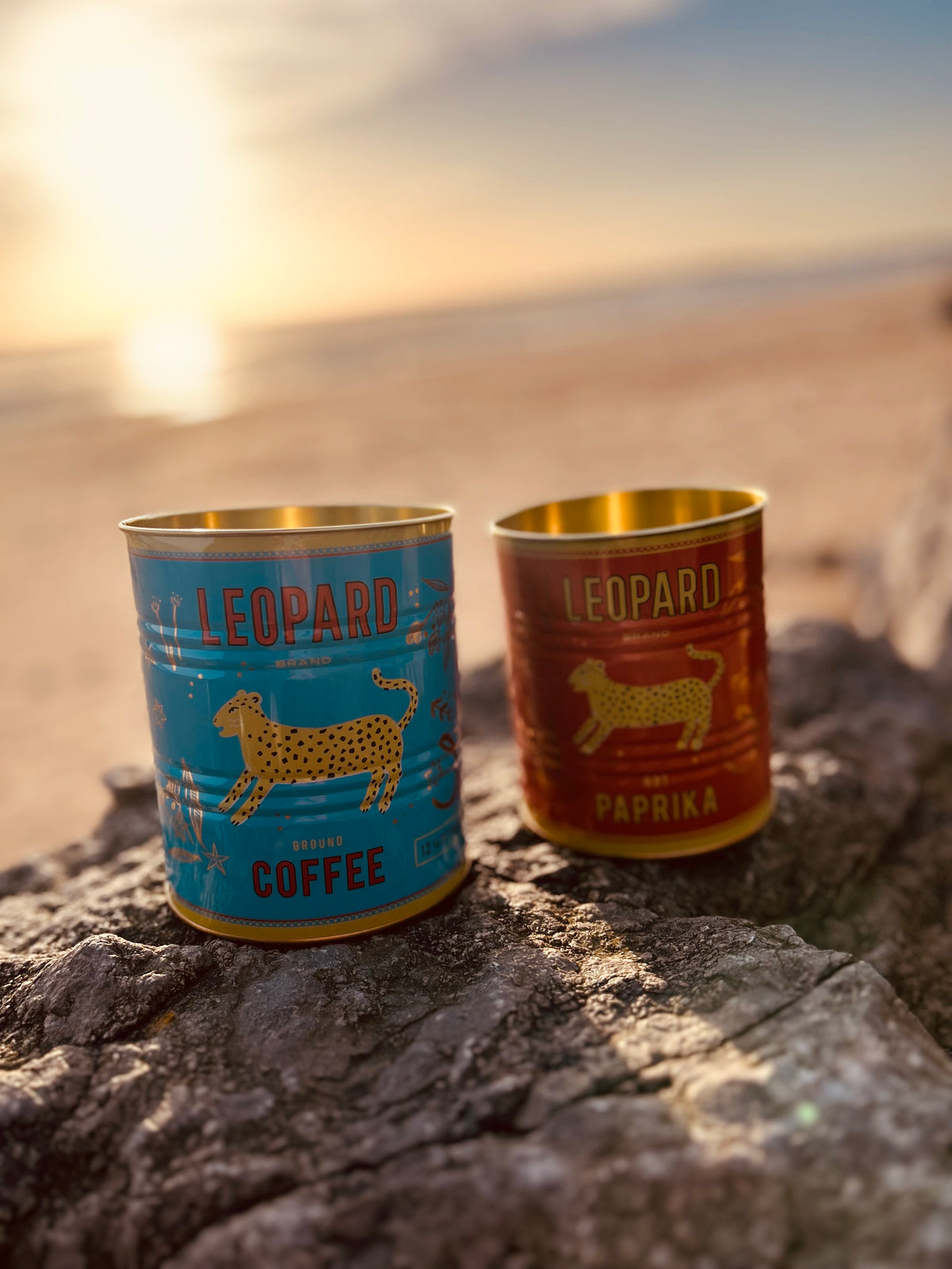 Leopard storage tins (set of 2)