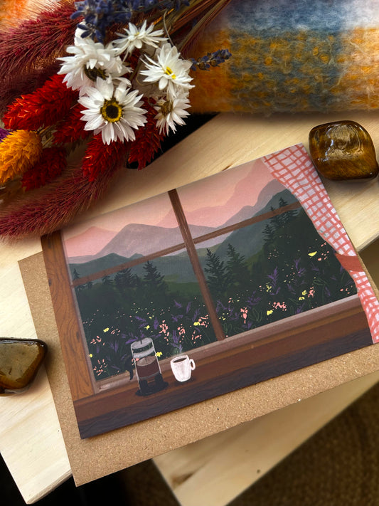 Window to the Mountains Card