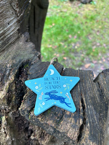 REACH FOR THE STARS HARE HANGING DECORATION