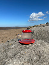 Red Glass Mushroom Mug and Saucer 🍄