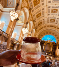 Red Glass Mushroom Mug and Saucer 🍄