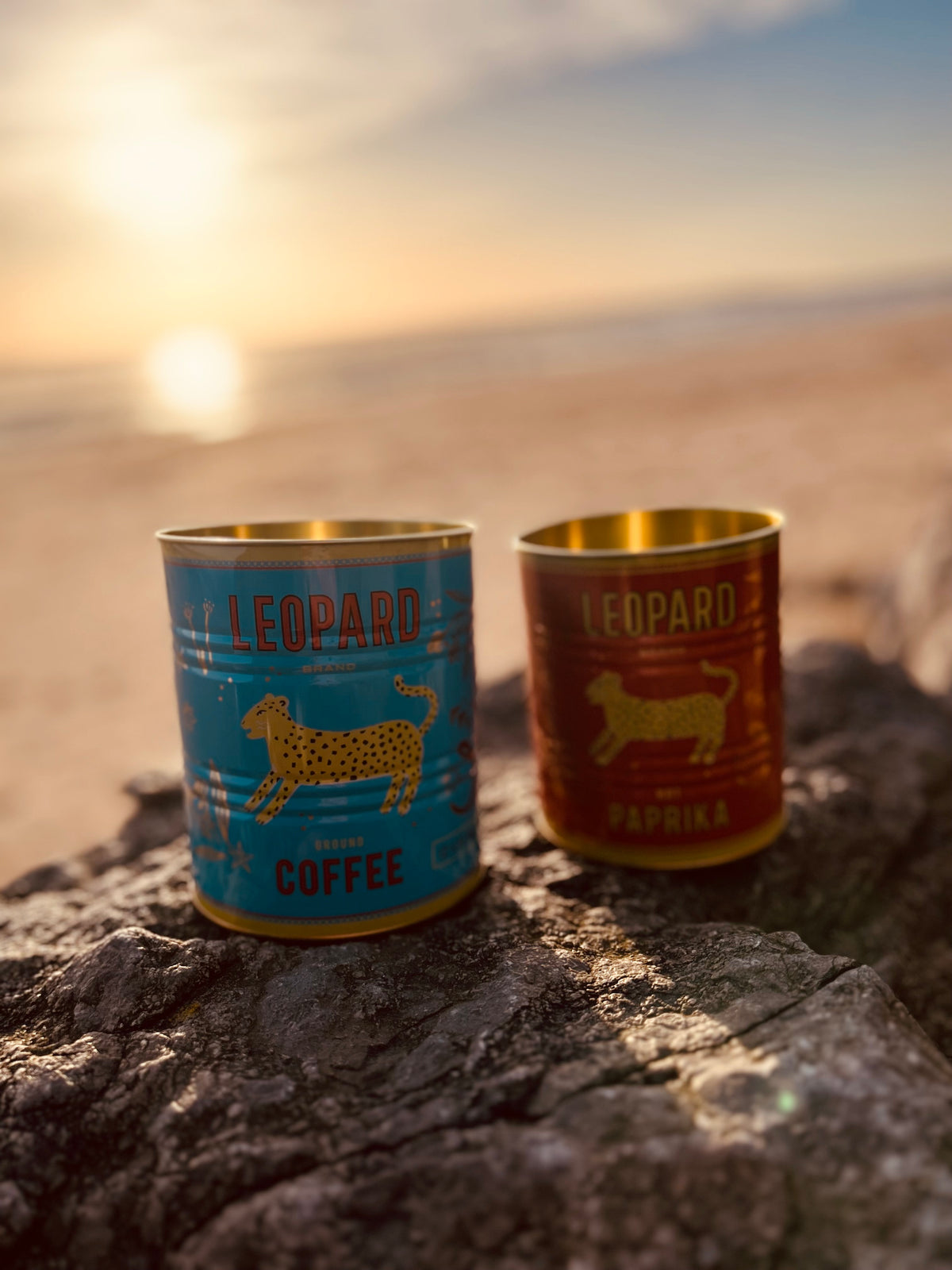 Leopard storage tins (set of 2)