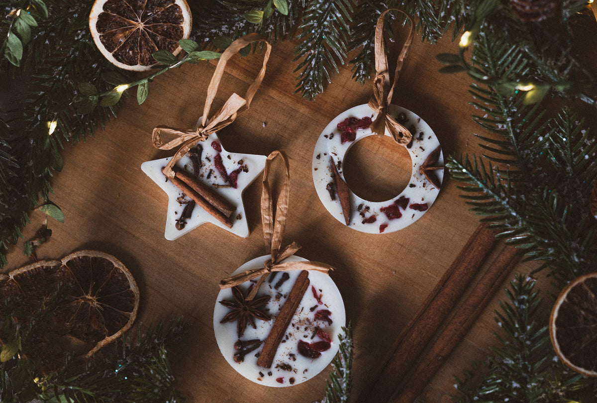 Christmas Scented Tree Decorations: Cranberry Orange and Cinnamon / Wreath Shaped