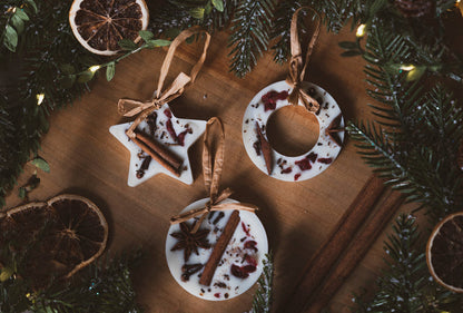 Christmas Scented Tree Decorations: Cranberry Orange and Cinnamon / Wreath Shaped