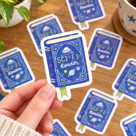 Sci-Fi Reader Holographic Vinyl Sticker