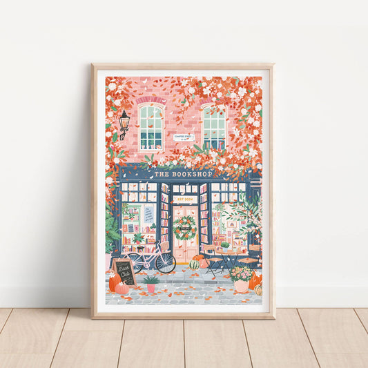 Autumn Bookshop A4