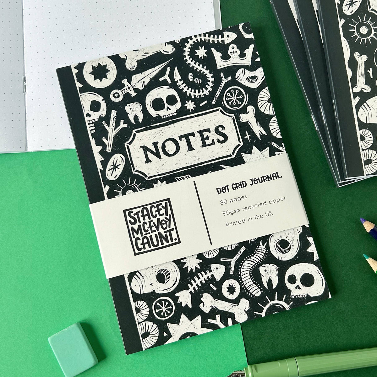 Skull and Bones Dot Grid Notebook 💀