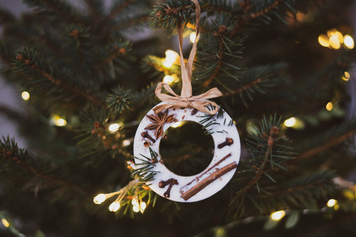 Christmas Scented Tree Decorations: Cranberry Orange and Cinnamon / Wreath Shaped