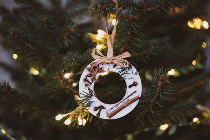 Christmas Scented Tree Decorations: Cranberry Orange and Cinnamon / Wreath Shaped